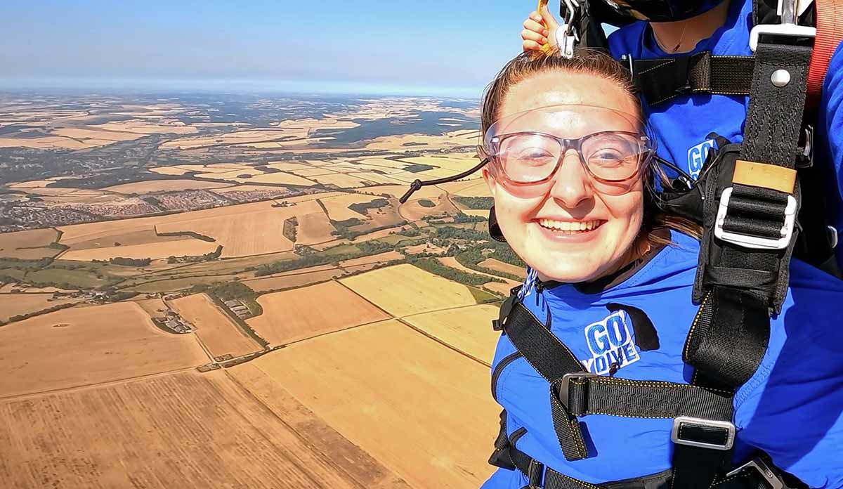 Watch Kristen’s exhilarating fundraising skydive